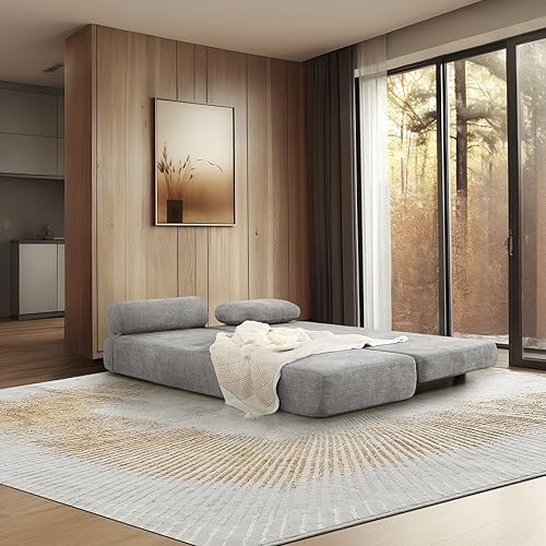 Miniatura 8 de Sofá cama plegable, sofá cama futón con almohada plegable, sofá cama con soporte de espalda, cómodo sofá de piso para sala de estar y dormitorio