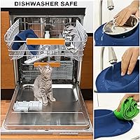 Vista 6 de AsFrost Tazones de Comida para Perros de Acero Inoxidable, Juego de Tazones de Comida y Agua para Perros, Tazones para Perros Sin Derrames