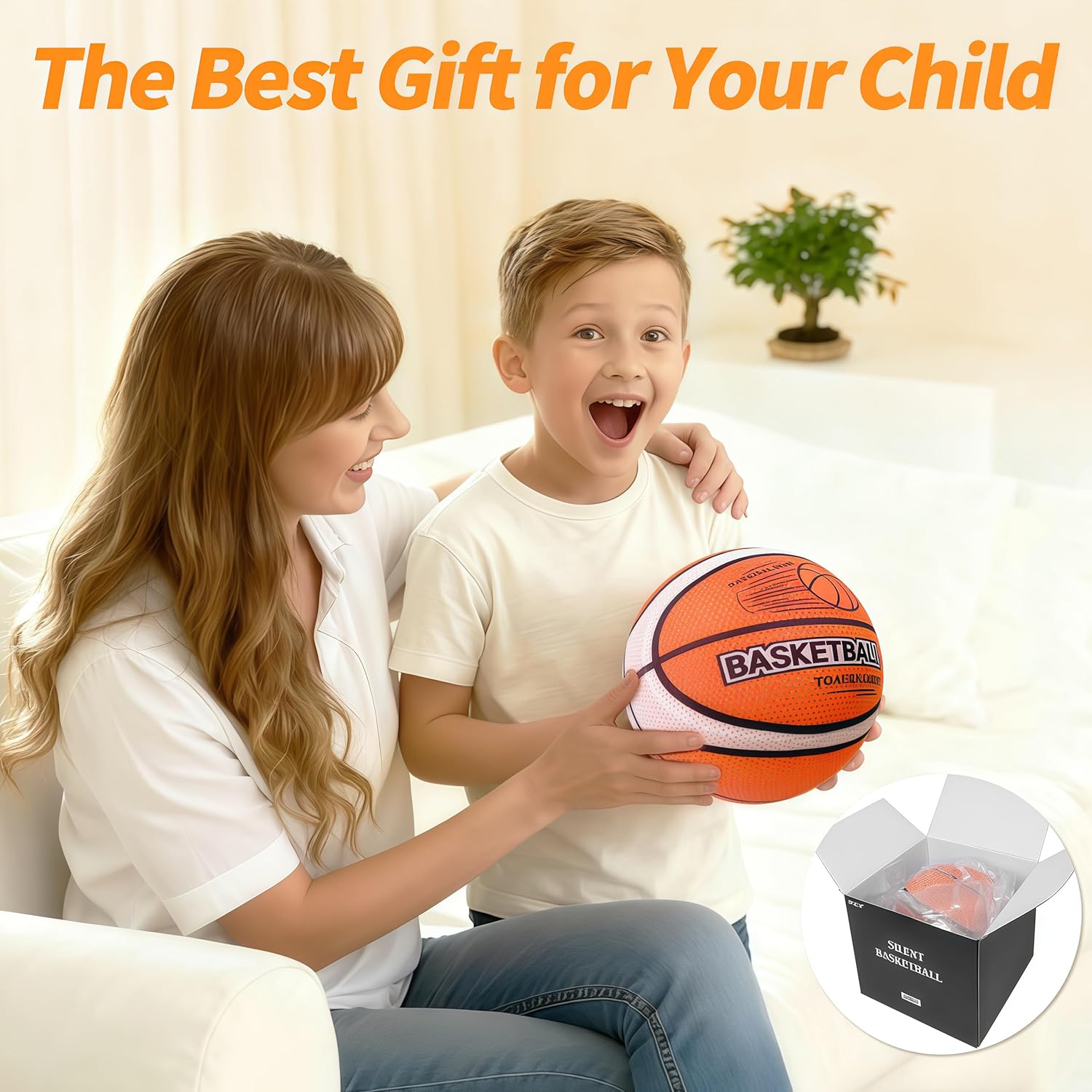 Silent Basketball Size 7 with Fabric Cover, 600g Airless Basketball for Quiet Dribbling and Indoor Training, Pro PU Foam Ball for Adults and Children, Ideal Gift for Birthdays or Christmas - Image 8