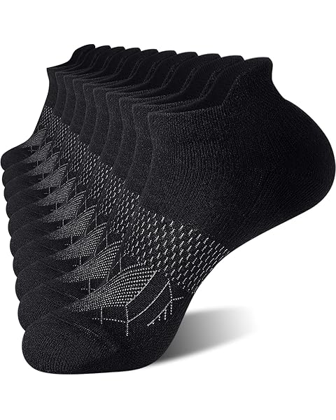 FITRELL 5-6 Pairs Ankle Running Socks for Women Athletic Cushioned Low Cut Tab Sports Socks