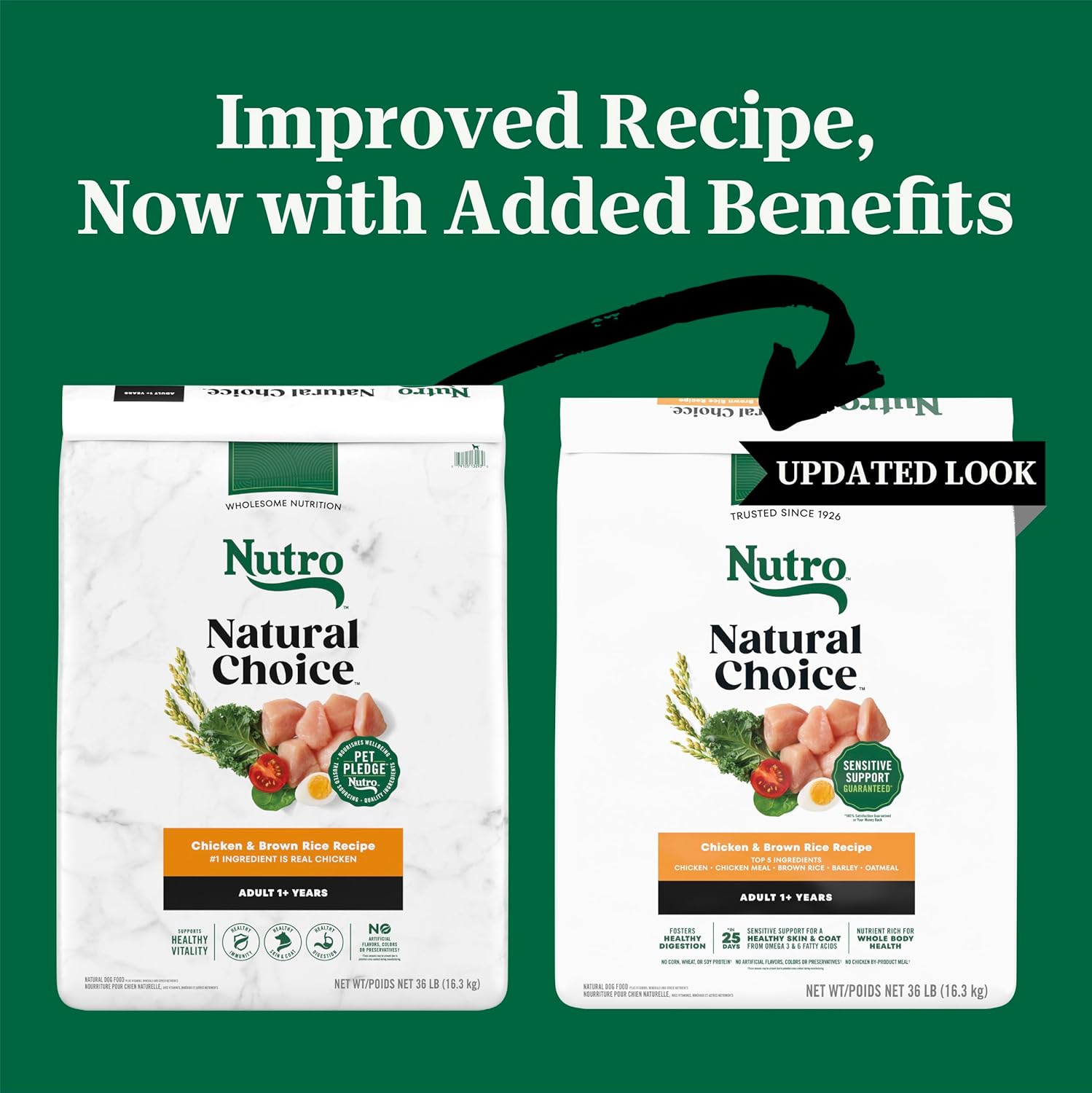 nutro natural choice adult dry dog food, chicken & brown rice recipe, 36 lb. bag chicken 36 pound (pack of 1)