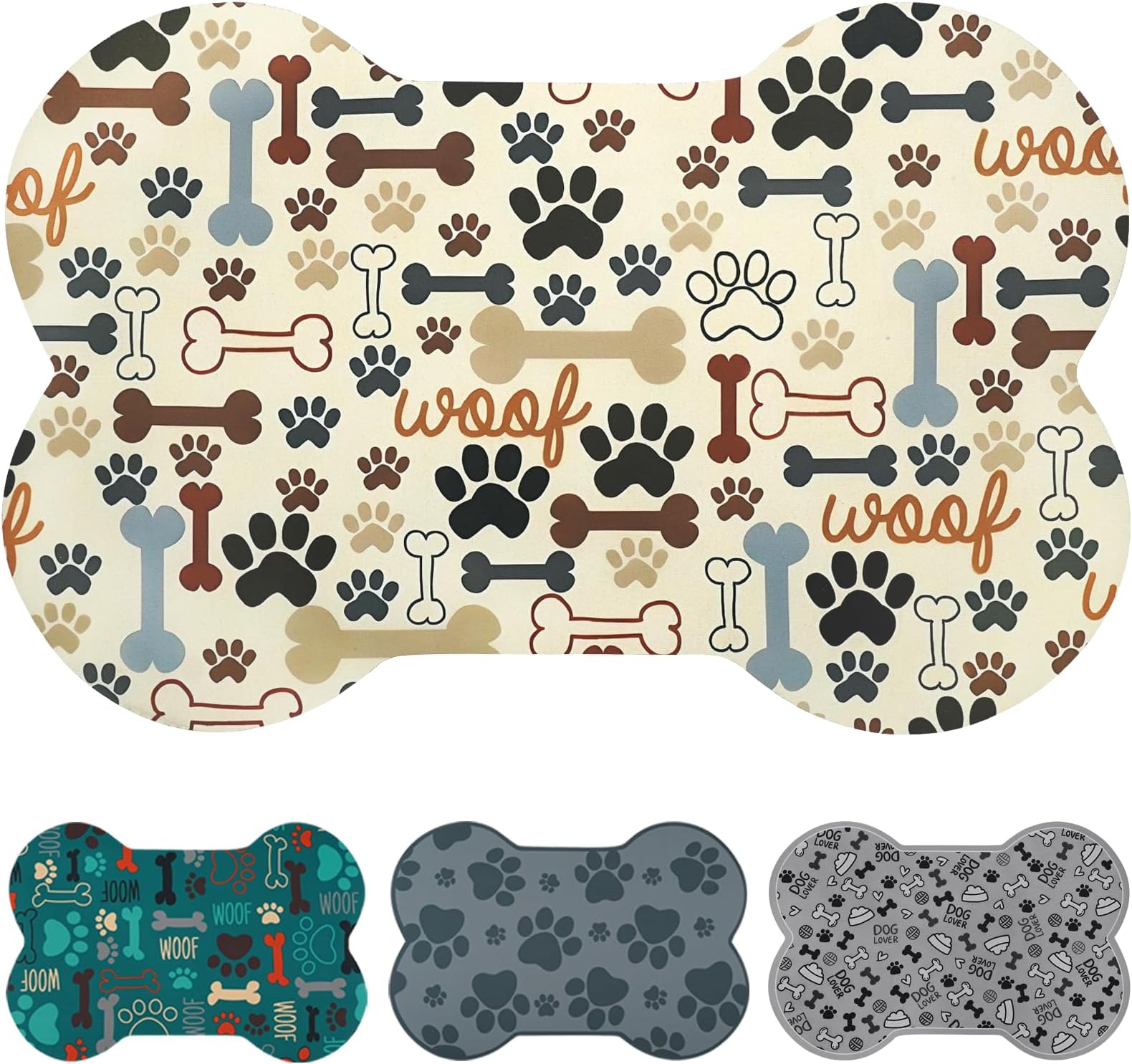 Dog Food Mats for Floors Waterproof, Dog Water Bowl Mat Pet