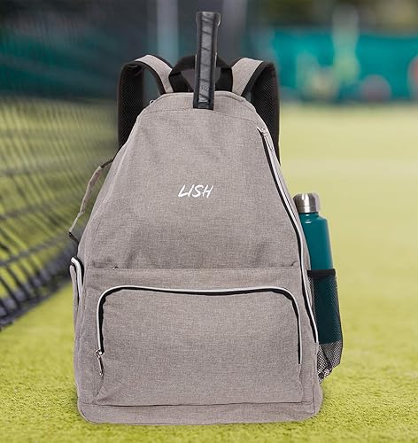 Miniatura 5 de LISH Game Point - Mochila de tenis con compartimento para zapatos, bolsa de equipo para tenis, raquetbol, squash