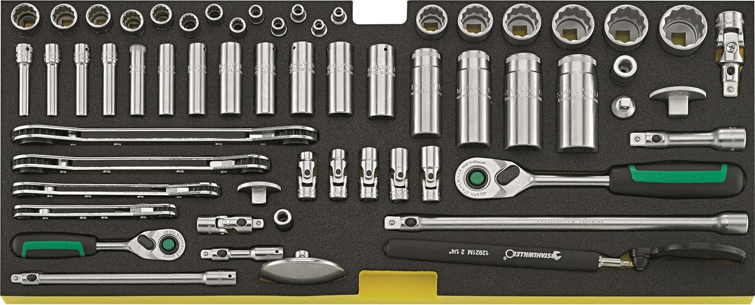 Stahlwille 122-Piece Aircraft Maintenance Tool Set in Aluminum Tool Box No. 13214 with 4 Drawers and TCS Safety System, Made in Germany