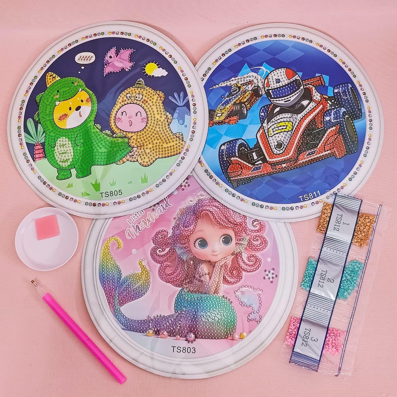 TERA 13 Diamond Painting Kits for Kids Arts and Crafts for Kids (2 pcs) Diamond Painting Kits DIY Diamond Painting Craft Kits for Kids Art and Craft Kit for Girls Gift for Girls Craft Kit-Multi design