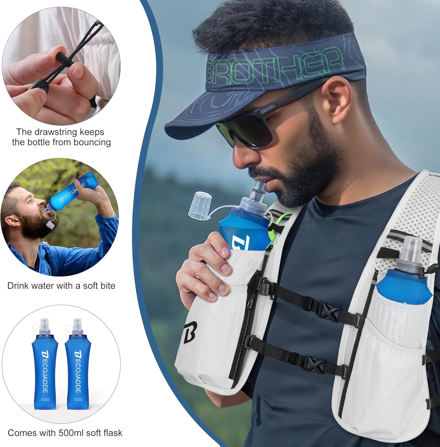 Running Vest Hydration Backpack for Men Women, 5L Lightweight Running Backpack Hydration Pack for Marathon, Trail, Cycling, Hiking, Jogging - Image 5