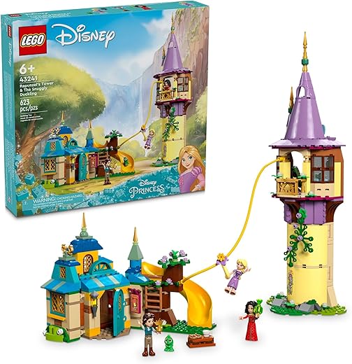 LEGO Disney Princess Rapunzel's Tower & The Snuggly Duckling Tangled Construction Toy with Flynn Rider and Mother Gothel, Disney Princess Toy, Fun Gift for Girls and Boys from