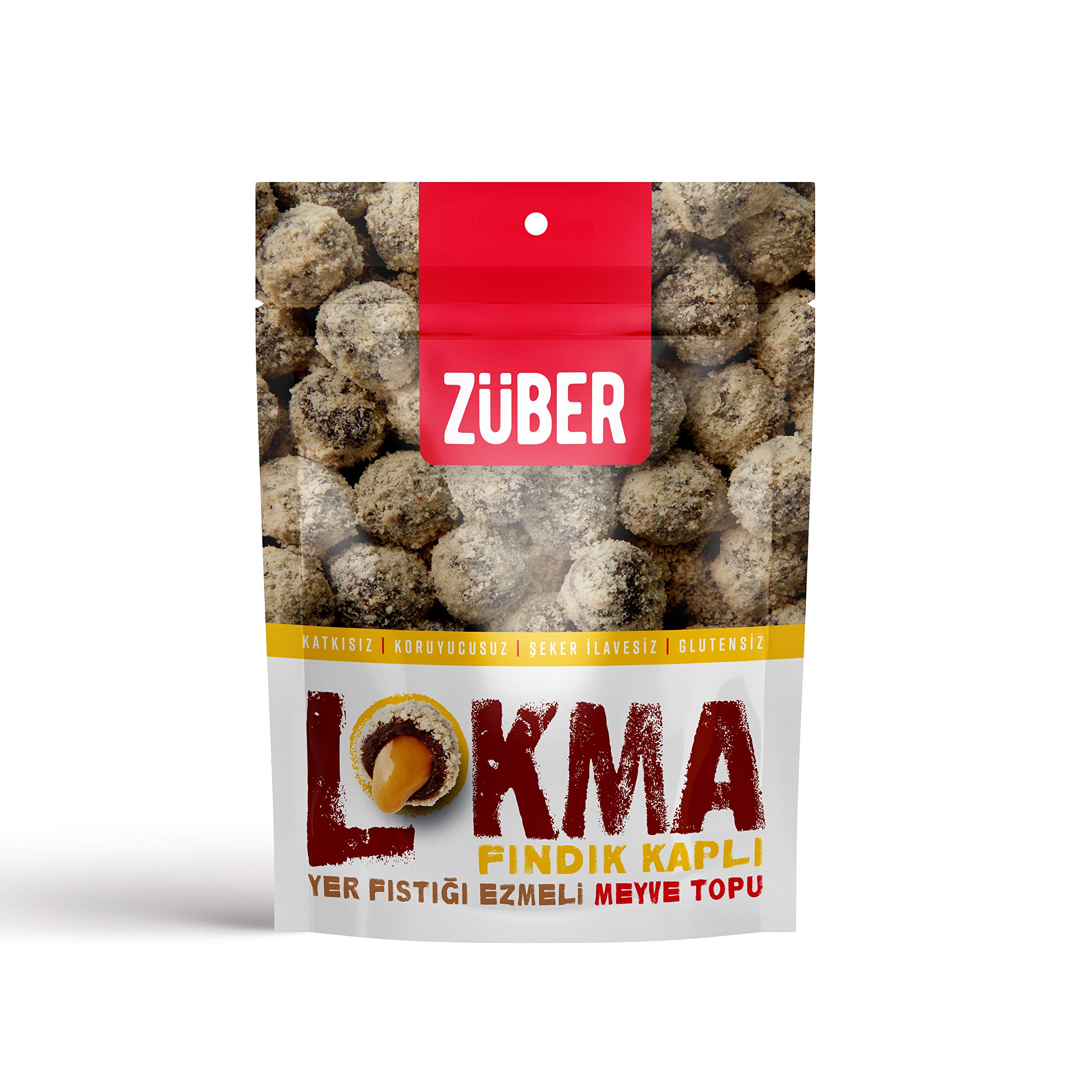 Züber Fındık Kaplı Fıstık Ezmeli Meyve Topu 96Gr