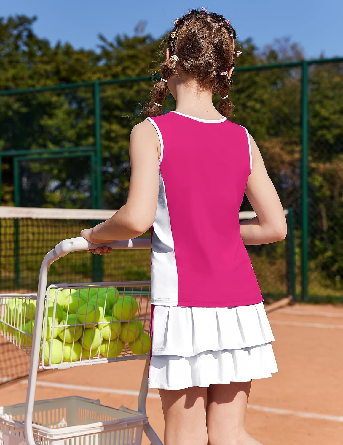 Zaclotre Girls Tennis Dress with Pockets Sleeveless Tank Top and Skirt Sets