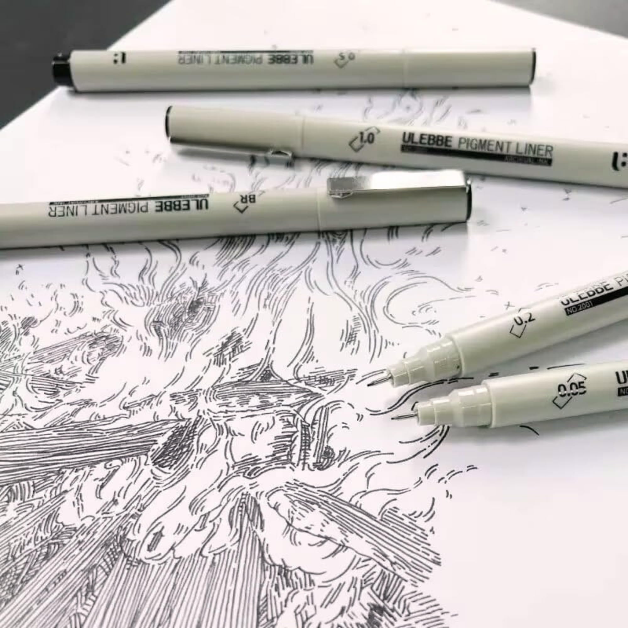 Corslet Set di 9 penne da disegno professionali, impermeabili, per schizzi, disegni e contorni, per arte, design e scrittura creativa, ideali per artisti, illustratori, designer e studenti