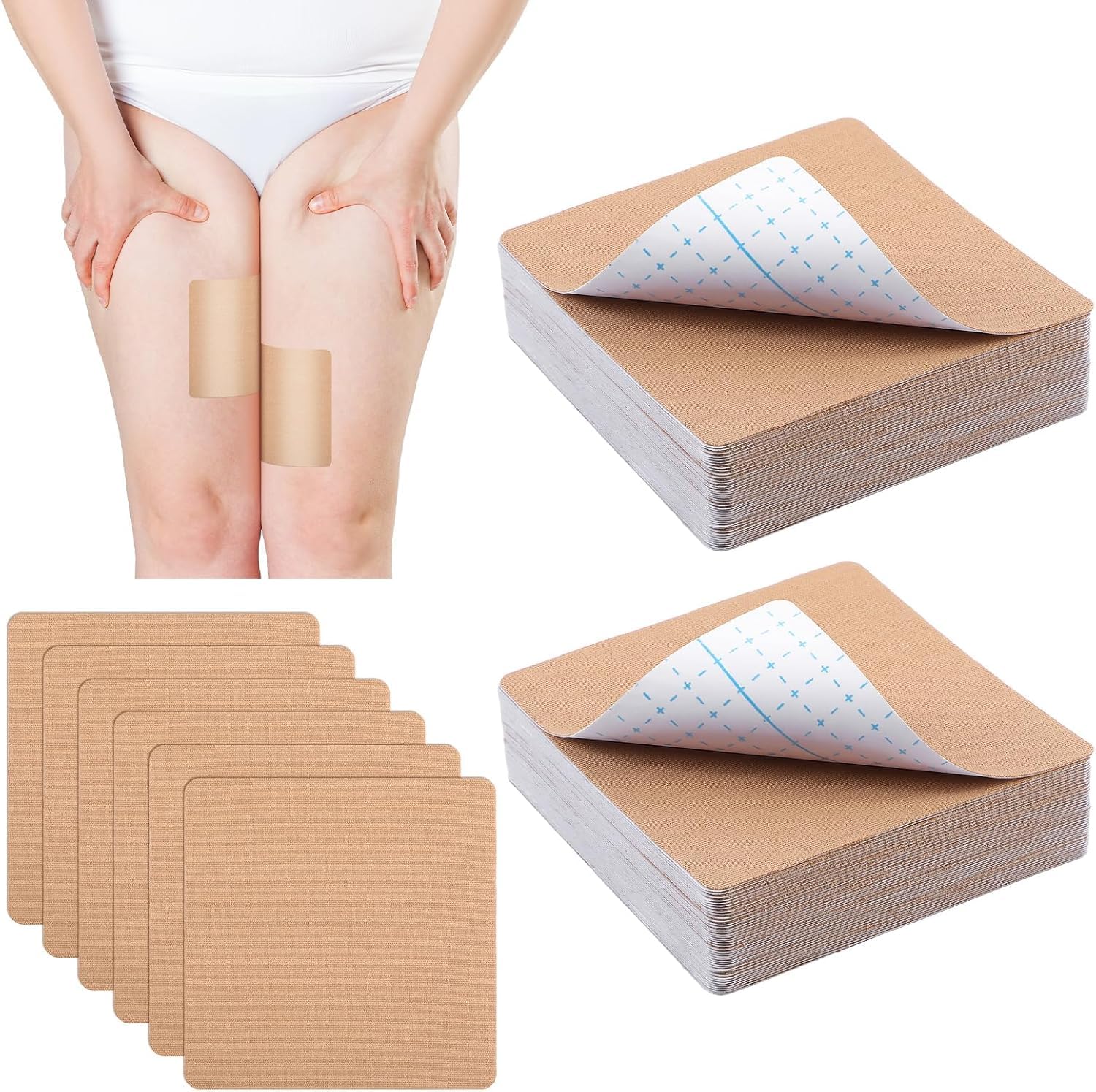 10 Pcs Tummy Tape Waterproof Belly Thigh Lifting Body Tape for Women Elastic Anti Chafing Friction Adhesive Patches Inner Thigh Sagging Loose Skin Flat Stomach Back Fat Belly, 3 x 4.7 in-image-27