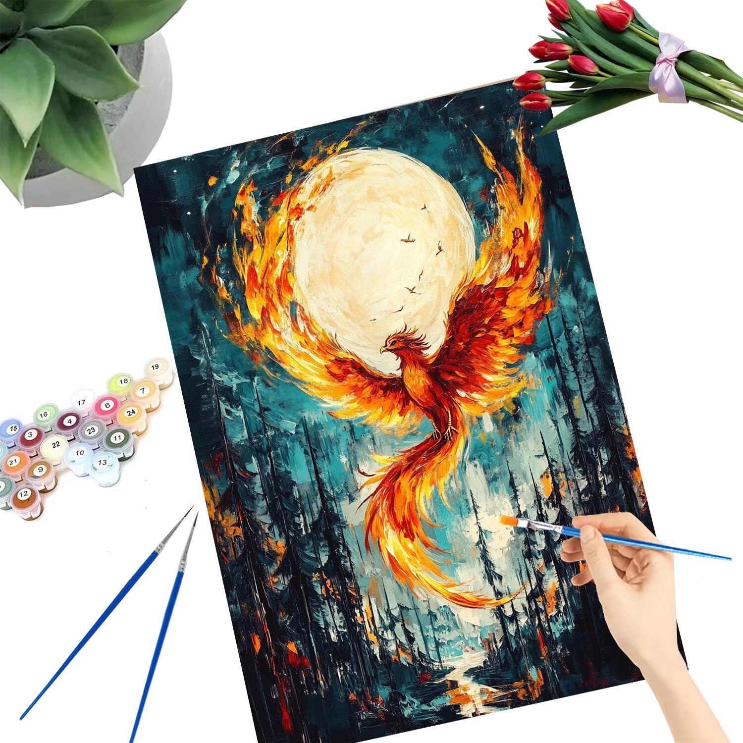 Pintar por Numeros Adultos pintar por numeros niños manualidades niños 10 años, DIY Pintar por Números de Pincel y Pintura acrílica Decoraciones para el Hogar Manualidades, sin Marco 60x80cm C-120