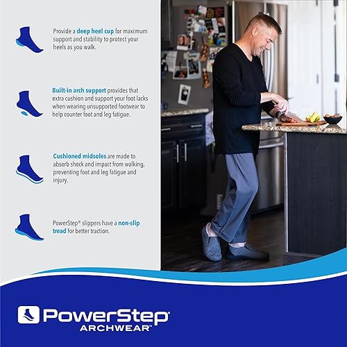 Miniatura 5 de Powerstep Men's 2022 Archwear, House Shoes, Orthotic Slippers with Arch Support