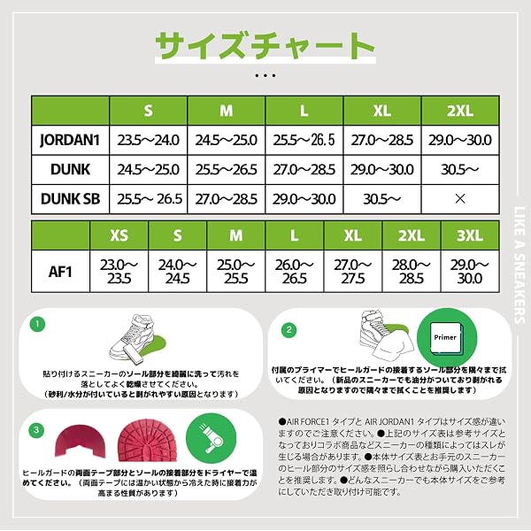 【接着力150%UP×高耐久×うみんちゅ監修】 最強のヒールガード ヒールプロテクター AJ1タイプ AF1タイプ ヒールプラス ソールガード 粘着力強化 靴底 補修 補強 かかと削れ 保護 守 aj1 dunk sb (XL, AF1タイプホワイト) - 5