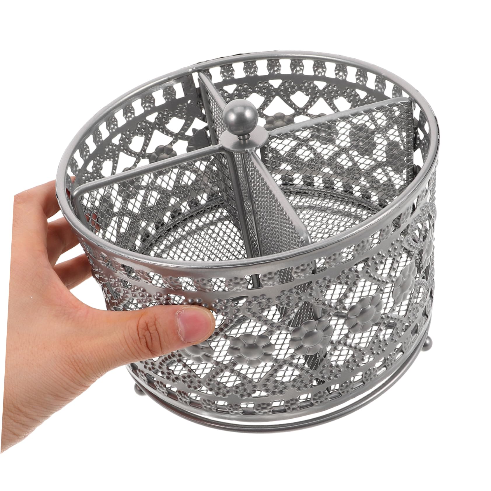 SOIMISS Support de Rangement pour Baguettes et Ustensiles en Fer, Rotatif, à Drainage Rapide, Design Ajouré, Cuisine et Salle à Manger