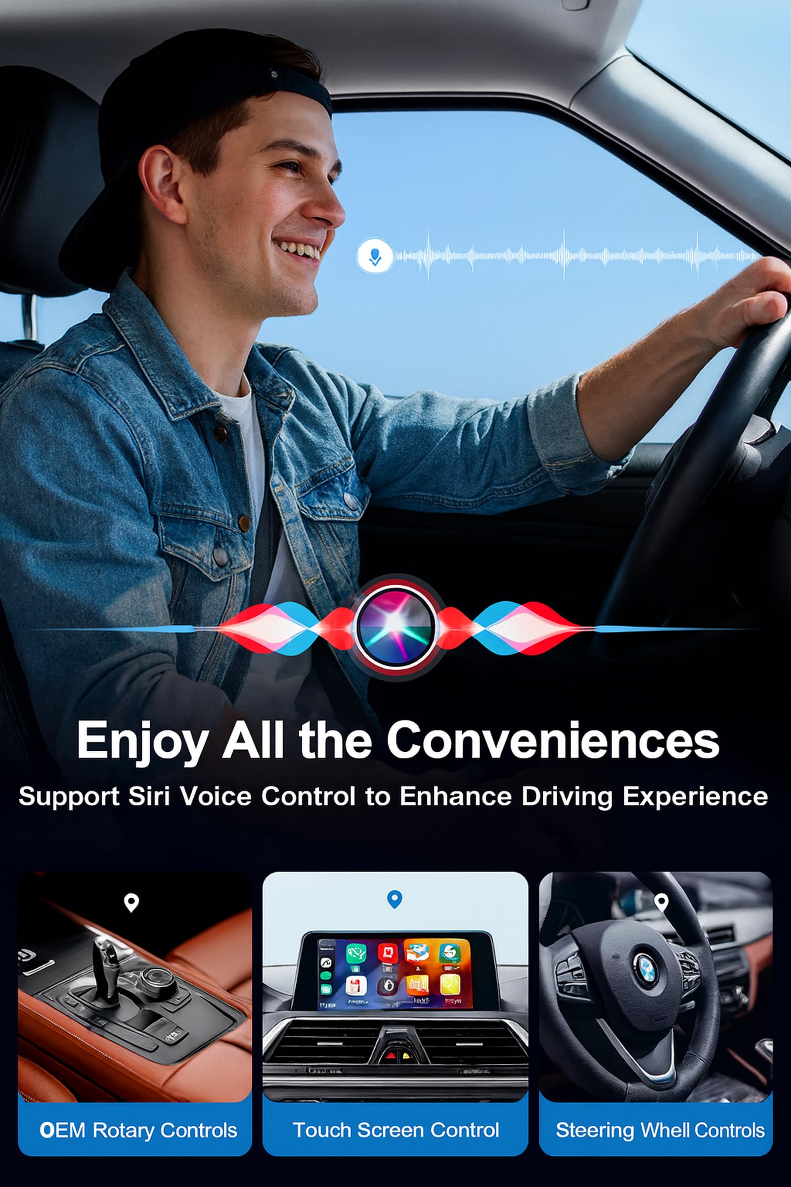 AI Box – bezprzewodowy adapter CarPlay i Android Auto | dwuzakresowe WiFi | Wyjście HDMI 4K | System Android 12.0 | Bluetooth 5.0 | 4 GB+32 GB | Plug & Play dla pojazdów OEM CarPlay