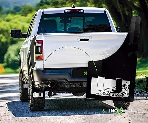 Miniatura 6 de INOXSTYLE - 4 aletas universales negras para barro, guardabarros delanteros y traseros para universidades nacionales, para automóviles, camionetas,