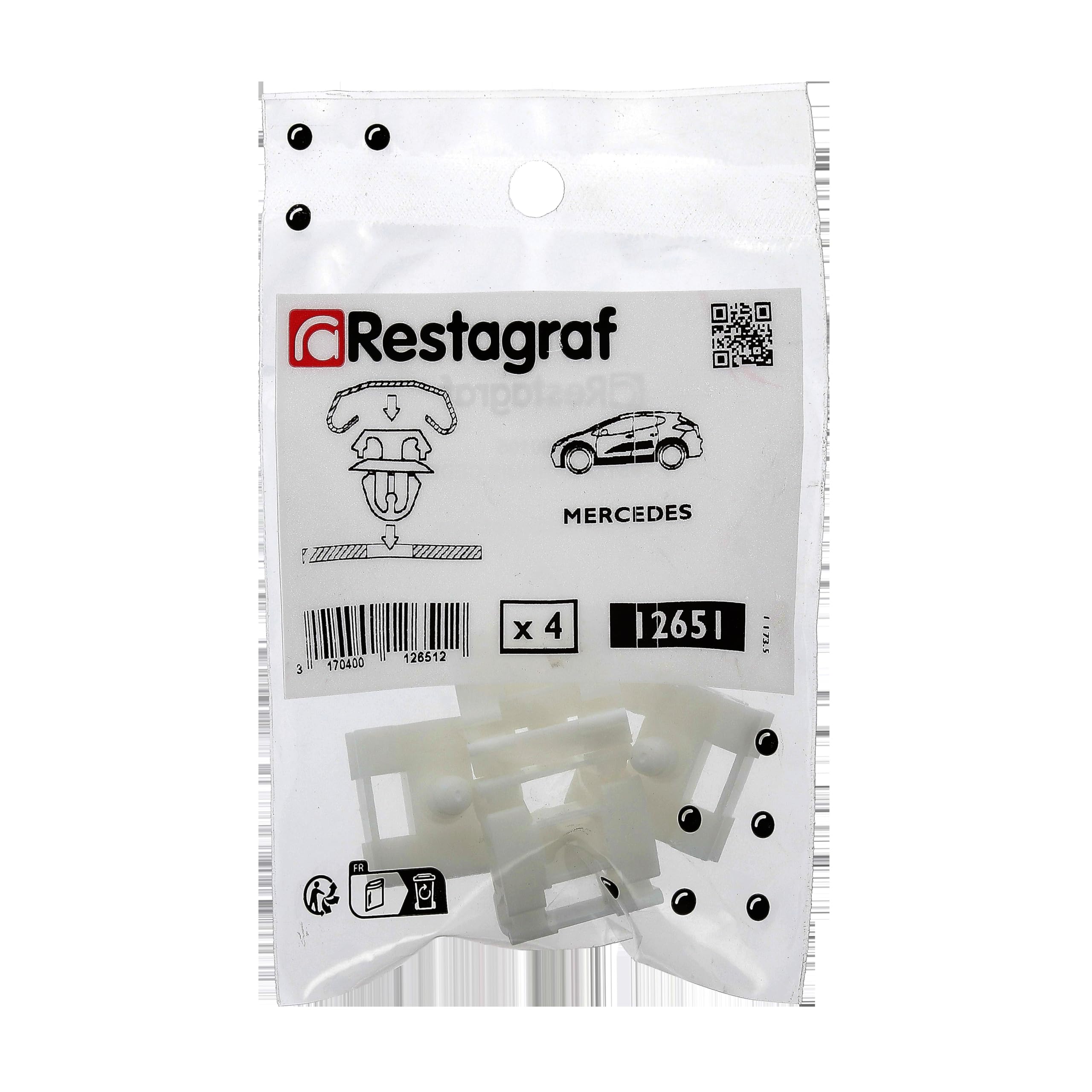 Image secondaire de Agrafes de Fixation Carrosserie Restagraf pour Moulure de Ceinture de Caisse - Sachet de 4