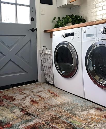 Miniatura 8 de Lahome Alfombra de Área Abstracta Moderna - Alfombras Lavables de 4x6 pies para Sala de Estar, Dormitorio, Comedor, Alfombra de Piso Interior