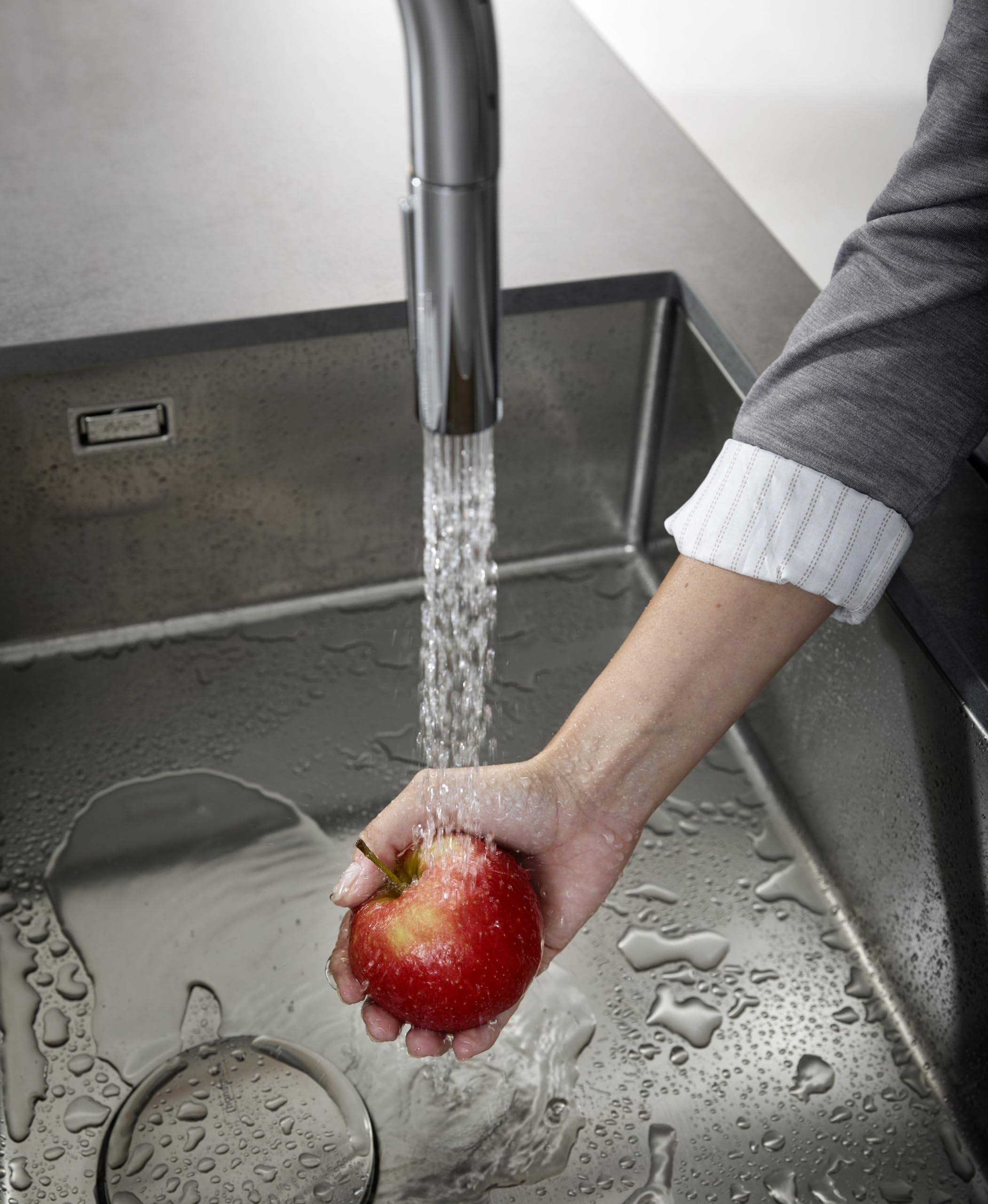 hansgrohe Aquno Select M81 - bateria kuchenna z wyciąganą wylewką, 3 strumieniowa, kran kuchenny z wysokością wylewki 170 mm, armatura kuchenna z obrotową wylewką, chrom, 73837000
