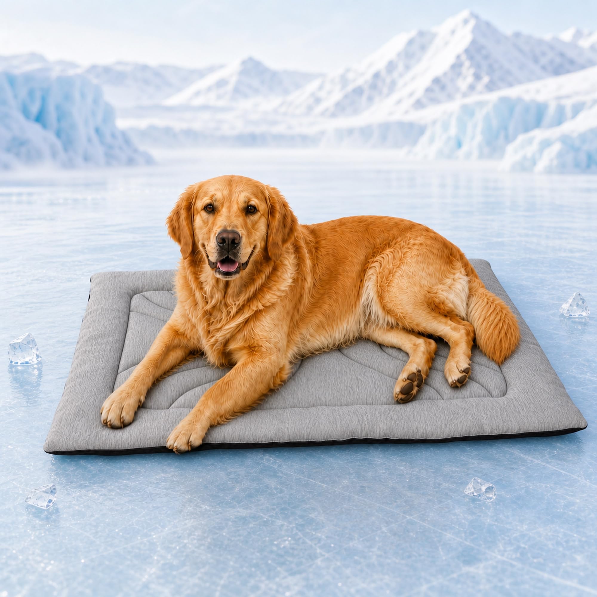 EpicRove Cooling Dog Mat, 3 cm Padded Pet Mat, Non-Gel Pads Mat 90 x 65 cm