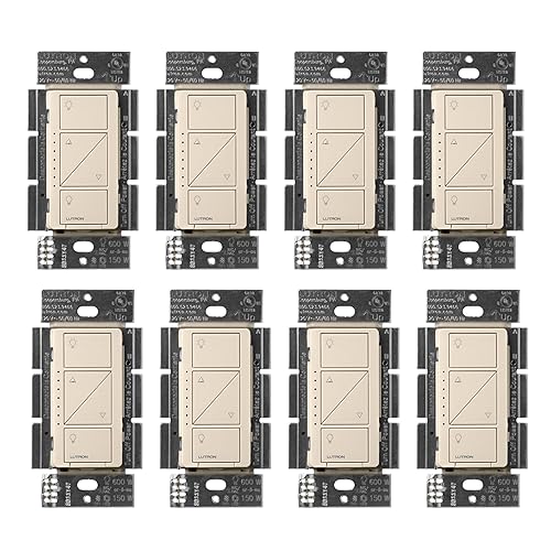 Vista 25 de Lutron Caseta PD-6WCL-WH - Regulador de intensidad inteligente para luces de pared y techo, 5 unidades, color blanco