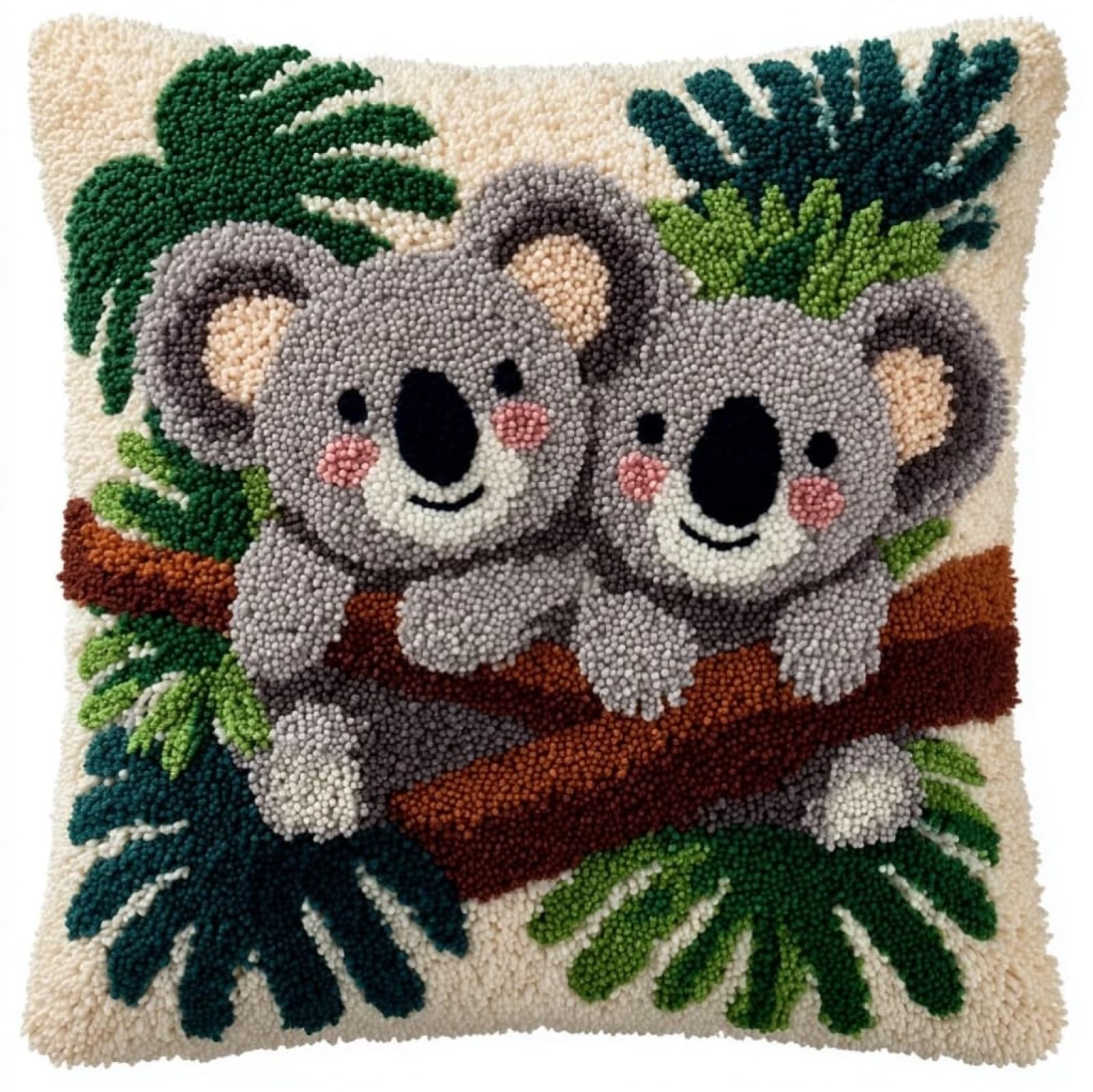Wallustrioaw Cute Koalas Latch Hook Cushion Kits For Adults,