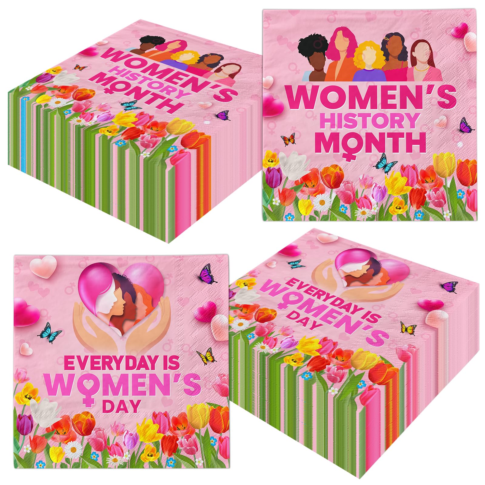 Womens History Month Decorations Napkins,40Pcs Women's History Month Napkins Disposable Womens Month Decorations Paper Napkins for International Women's Day Party Decorations