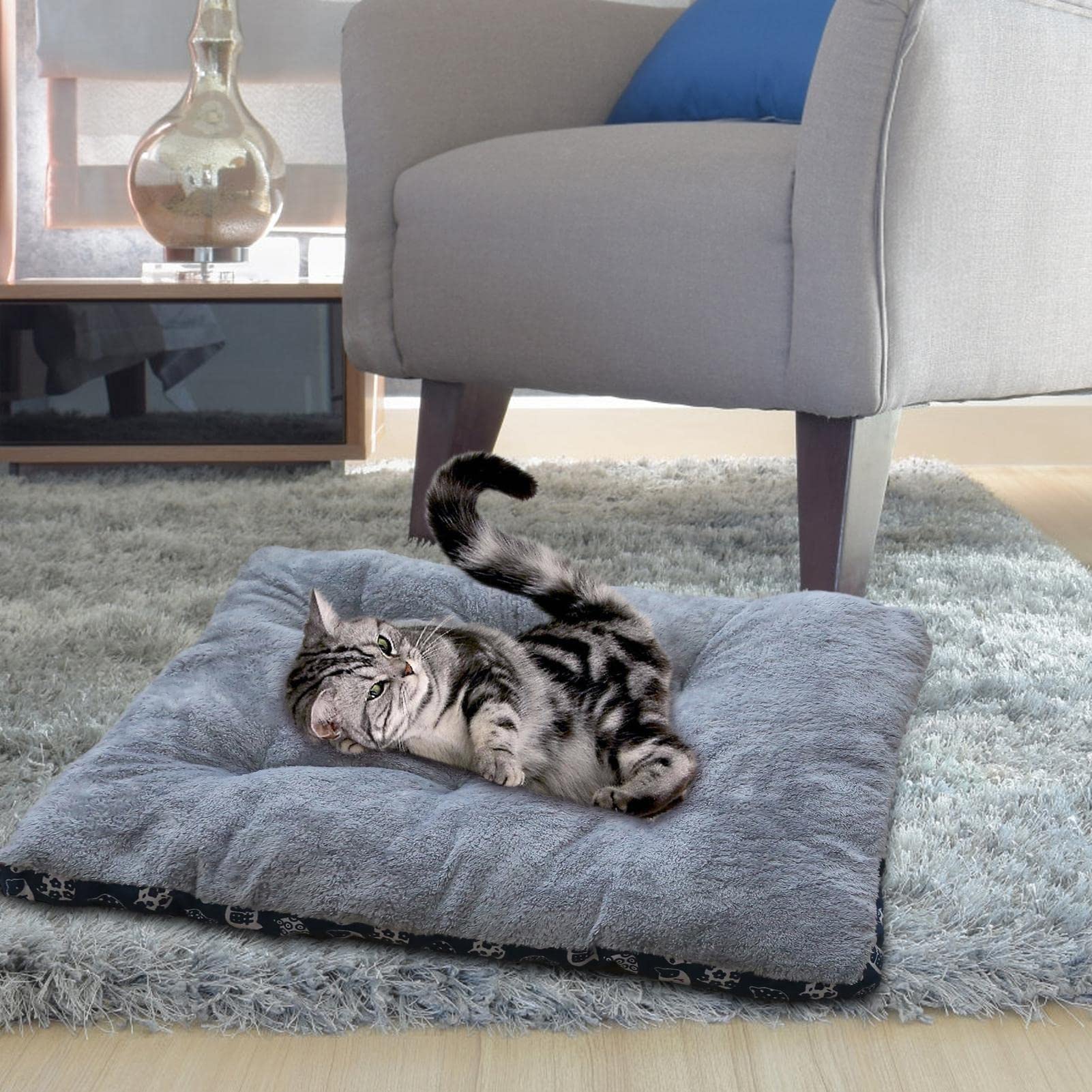 Cuccia per cani con fondo anti-scivolo, cuscino caldo, morbido e | confortevole, cuscino per il sonno del cane caldo e durevole con fondo anti-scivolo, tappetino confortevole antiscivolo per i