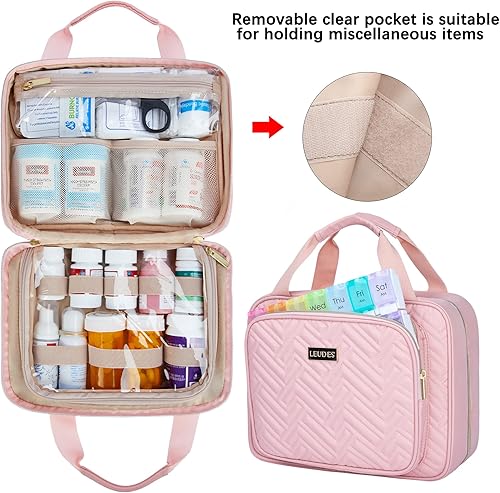 Miniatura 4 de Leudes Organizador de botellas de píldoras de viaje, organizador y almacenamiento de medicamentos, bolsa de medicamentos para el hogar, estuches,