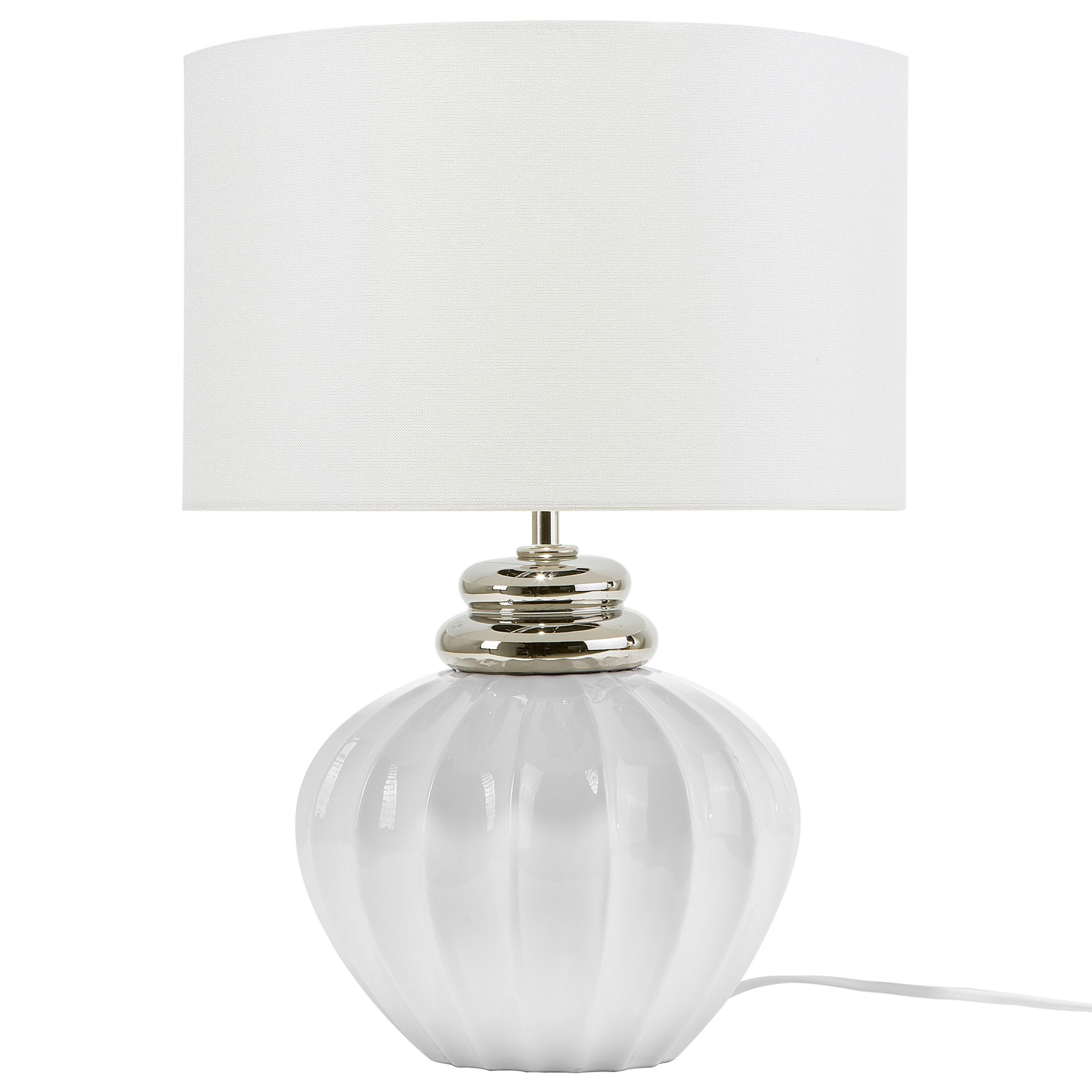 Beliani Lampada da tavolo in ceramica bianco sporco 45 cm
