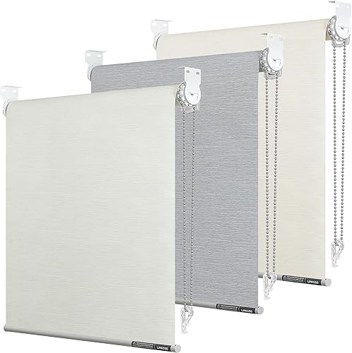 Miniatura 7 de Persianas enrollables 100 % opacas, persianas jacquard con tela impermeable con aislamiento térmico, persianas enrollables para el hogar y la