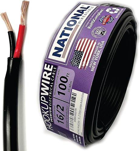 Miniatura 54 de Cable de alambre y cable nacional – Alambre de cobre premium de 12 AWG de 2 conductores, 50 pies, trenzado Fabricado en EE. UU., chaqueta flexible