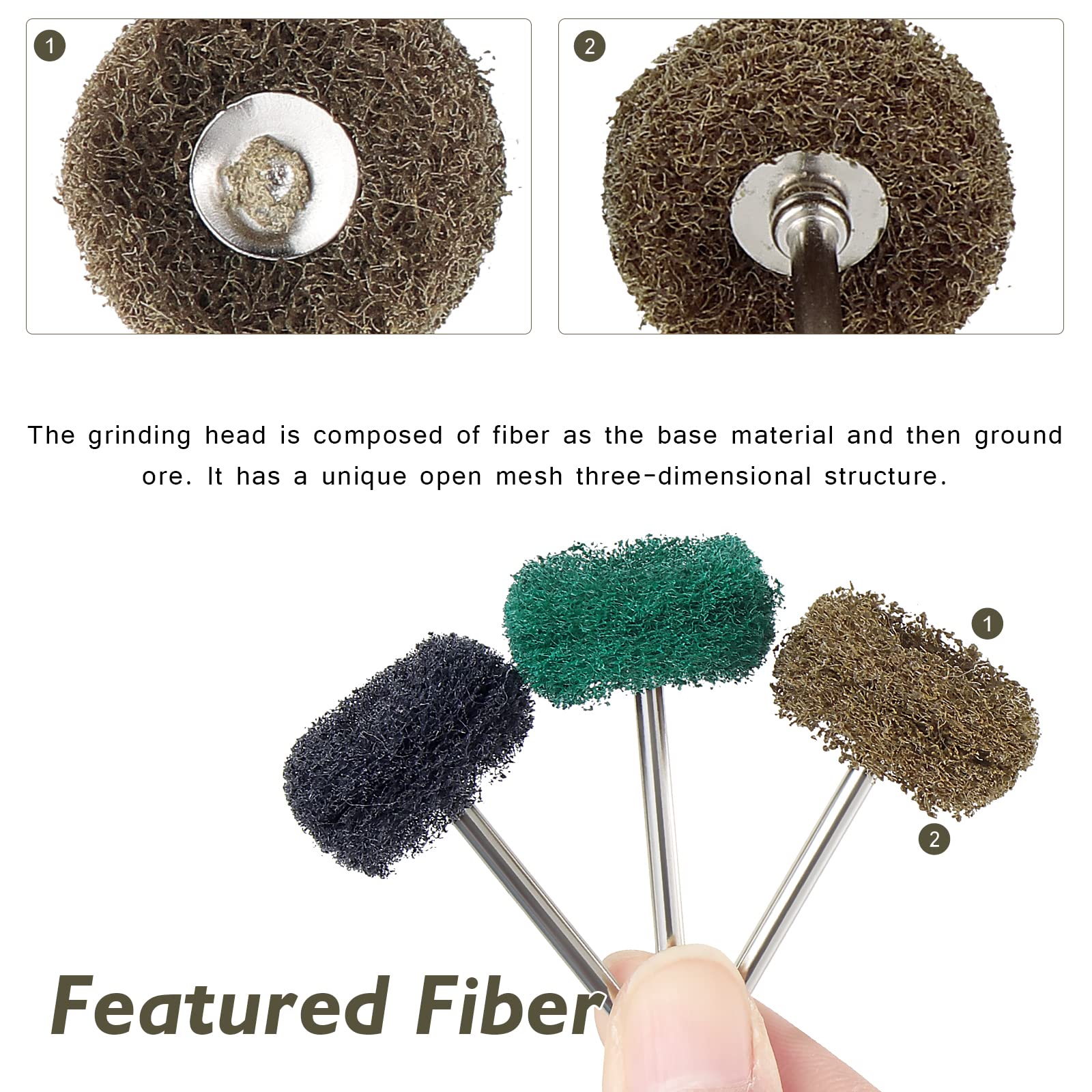 Gueenky 60Pcs Abrasive Buffing Polishing Wheels 25mm, Grit 80 150 240 320 600 1000 Abrasive Wheel - Image 3