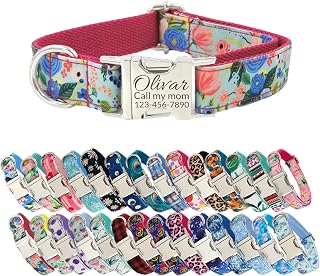 Personalized Dog Collar with Name and Phone Number Custom Engraved Metal Quick Pet Collar Leash Bow Set