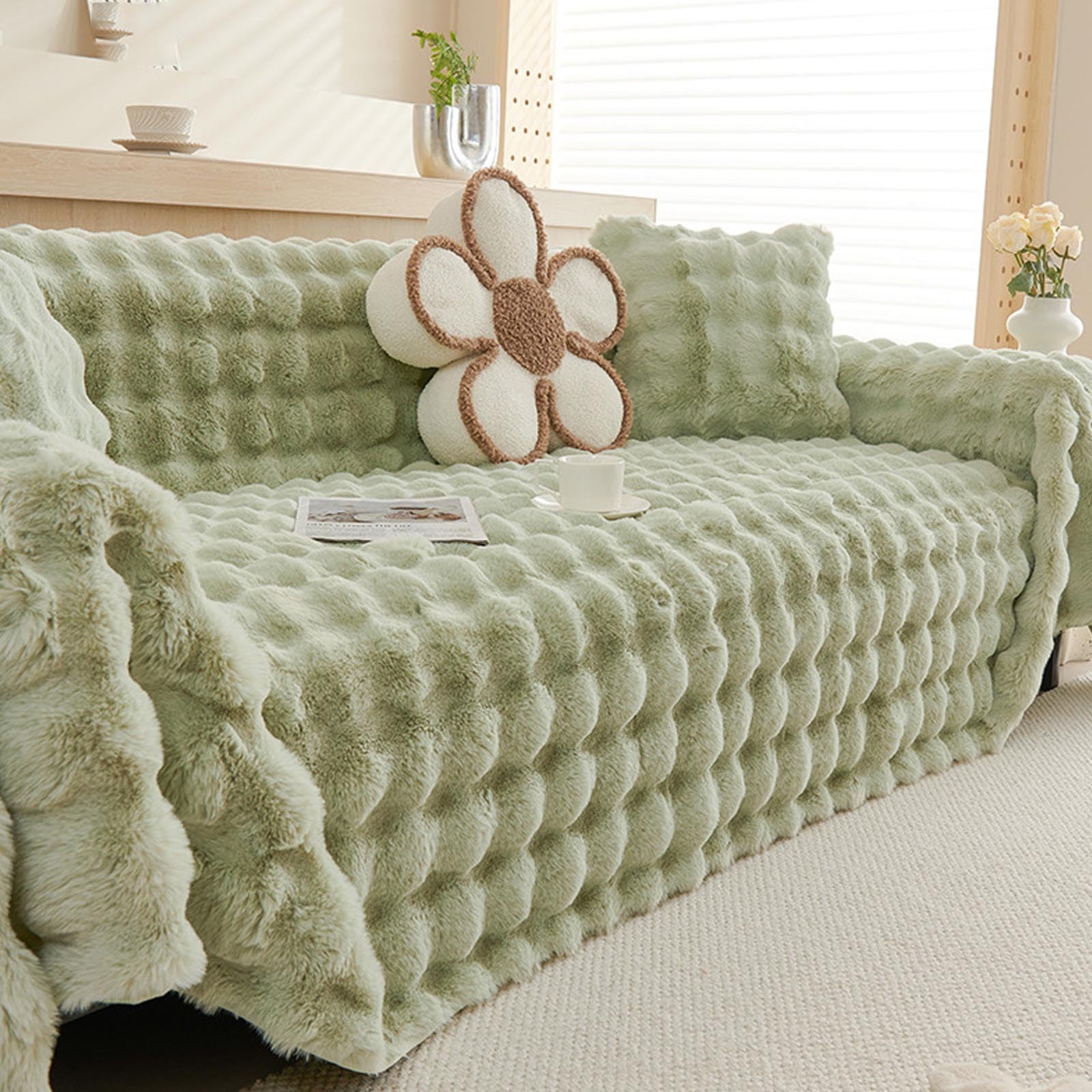 Housse de canapé lavable en machine ultra doux et chaud effet rabbit