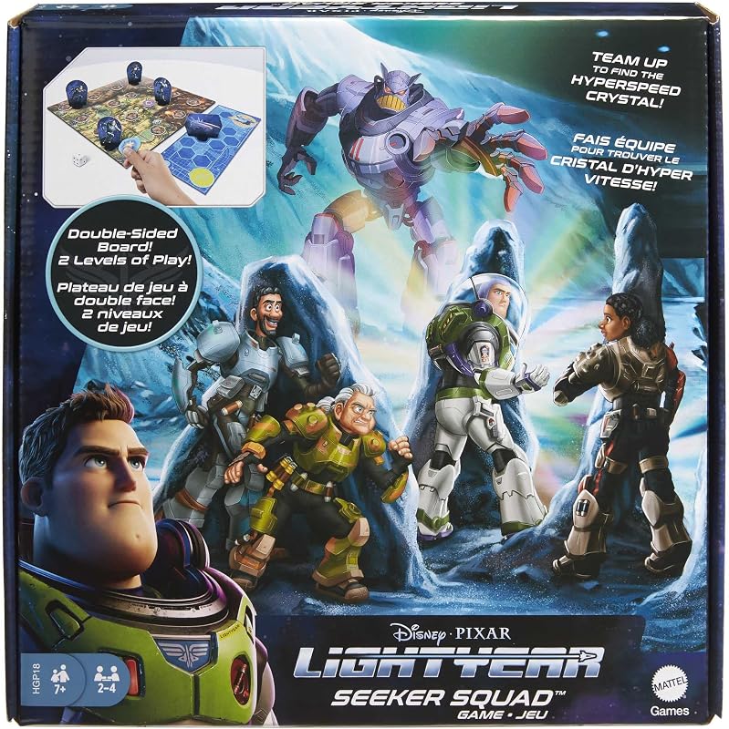 Juego de mesa de Disney y Pixar Lightyear Seeker Squad, juego con temática de película con juego de 2 niveles y trabajo en equipo cooperativo para 2 a 4 jugadores de 7 años en adelante