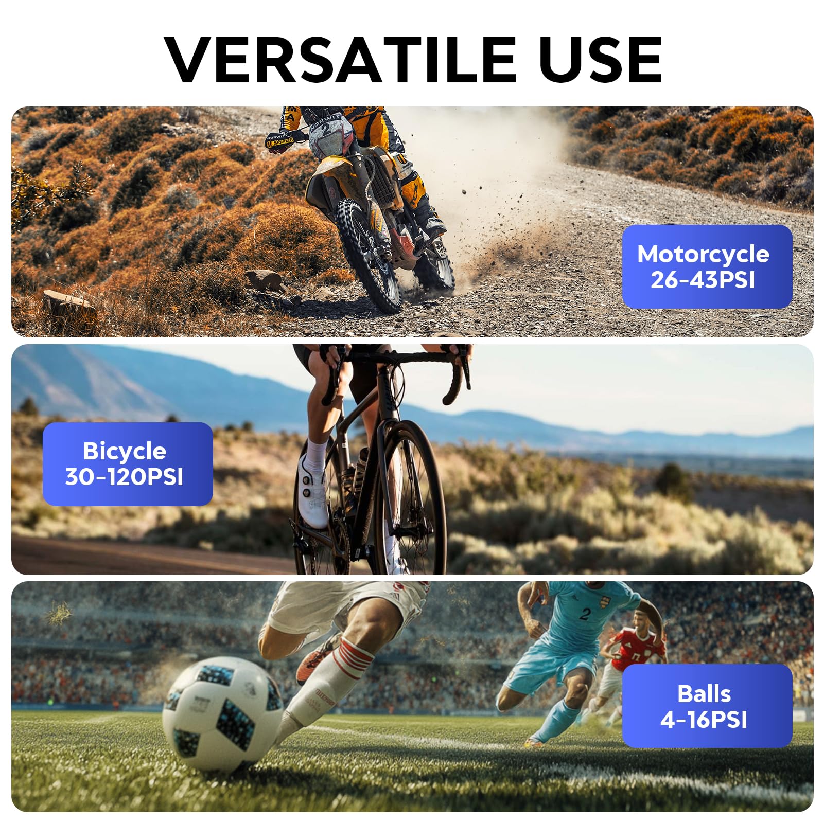 Mini pompa per bicicletta, 120 psi, pompa per bicicletta elettrica, pompa portatile per bicicletta con valvola Presta e Schrader, per bici da strada, mountain bike, bici urbane