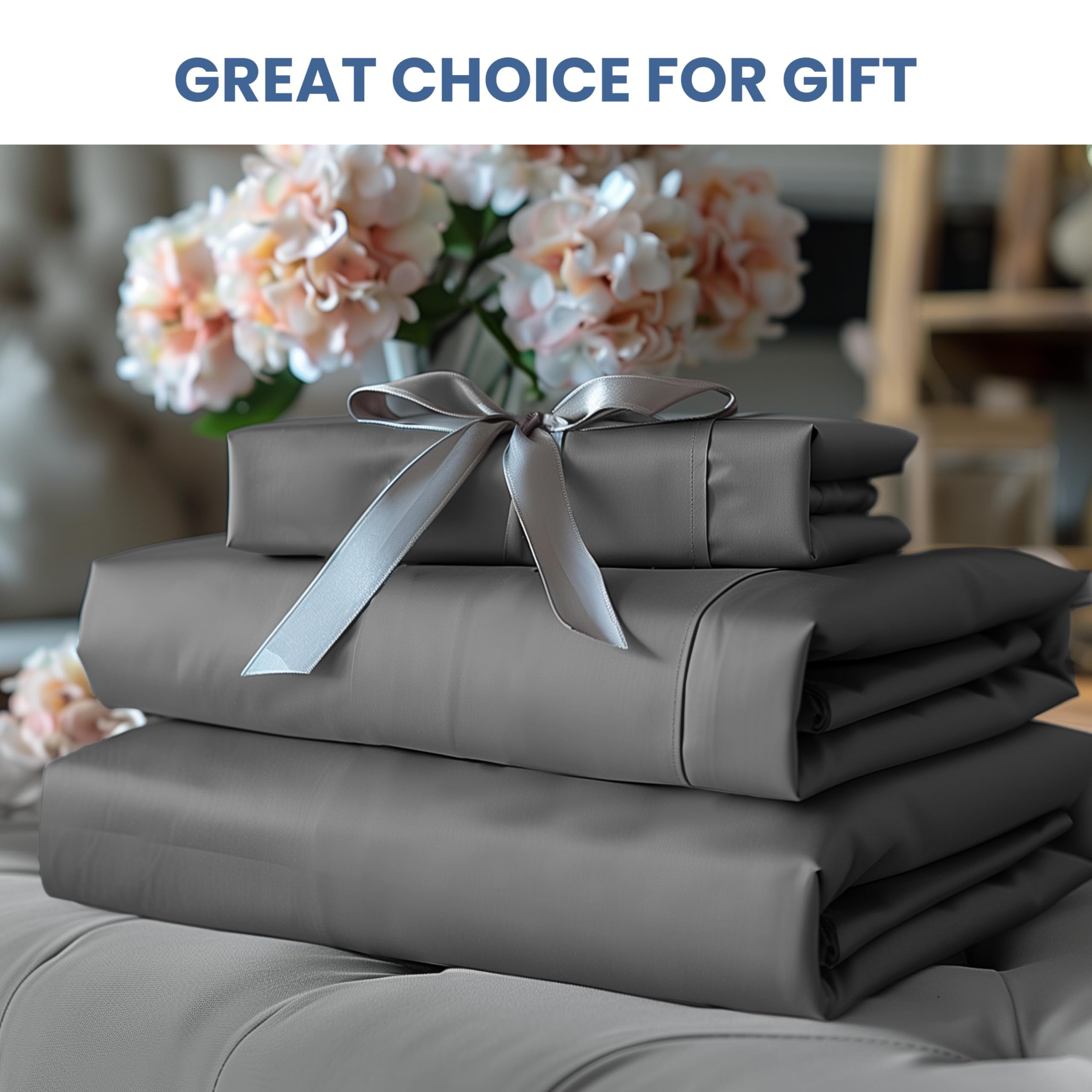Simple Deluxe King Size 4 Piece Sheet Set, Lightweight Super Soft Easy Care Microfiber, Comfy Breathable - Image 2