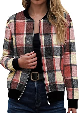 Kaondbfi Sweater Coat For Women, Fashion Casual Zip Up Flannel Plaid Jackets Long Sleeve Baggy Outwear Coat Fall Clothes Womens Winter Coat Bdbb42fe 4881 42b0 B66b 1bd5d0a3929b.e85f161b32117c0475c4e6e981ba712f