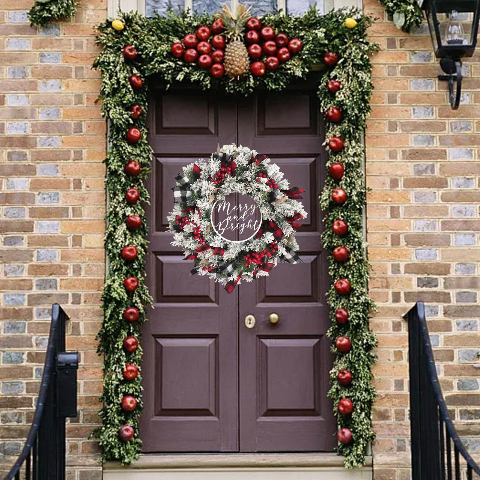 DearHouse 6FT rode bessen kerstslinger, flexibele kunstmatige bessenkrans voor binnen buiten huis open haard decoratie voor winter Kerstmis vakantie Nieuwjaar decor