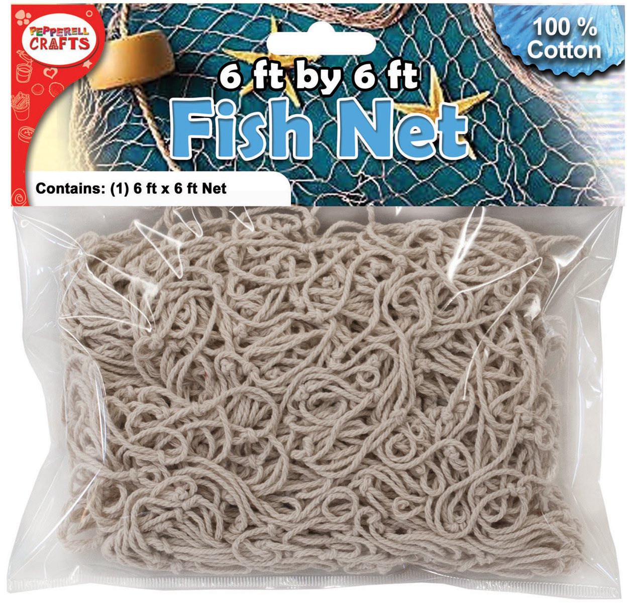 Pepperell DECTN Cotton Fish Net x 6 feet, White : Pet Supplies