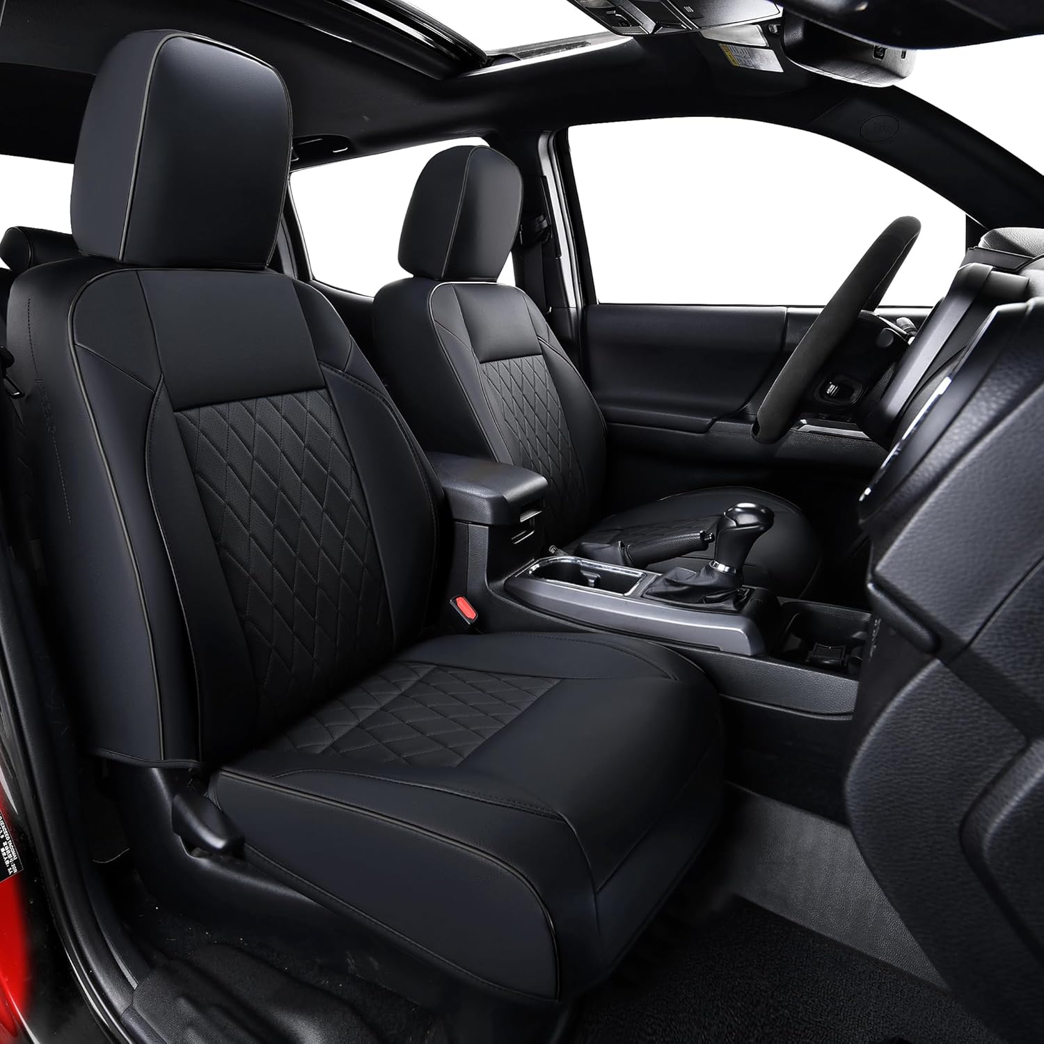 Tacoma Seat Covers, fit for 2016-2023 Tacoma Double Crew Regular Cab Tacoma SR, SR5, Limited, TRD Pro, TRD Sport, TRD Off-Road, Trail Special Edition(Front Pair, Black 2 pcs)