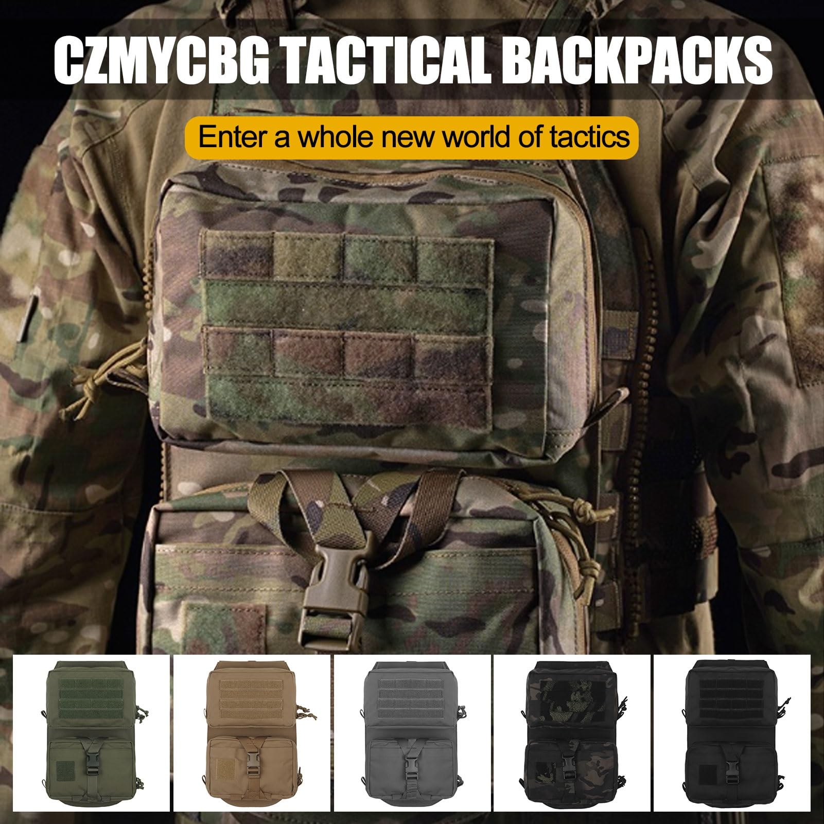 Tactical Bag Rucksack im Freien, Tactical Rucksäcke Molle Pack Männer Molle Rucksäcke für Wandern Camping Reise Rucksack Trekking