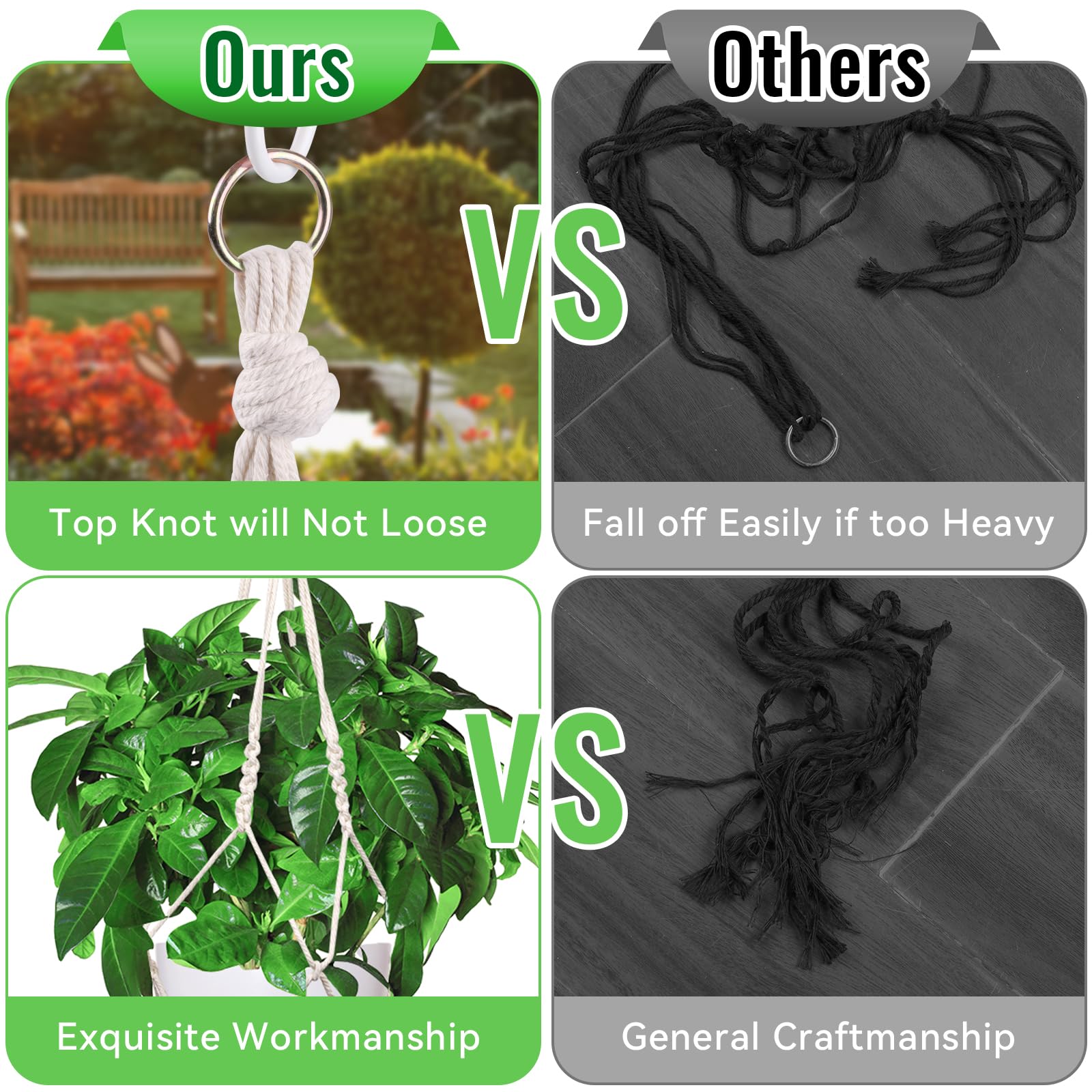 Snapklik.com : Macrame Plant Hanger - 3 Pack Indoor Hanging Planter