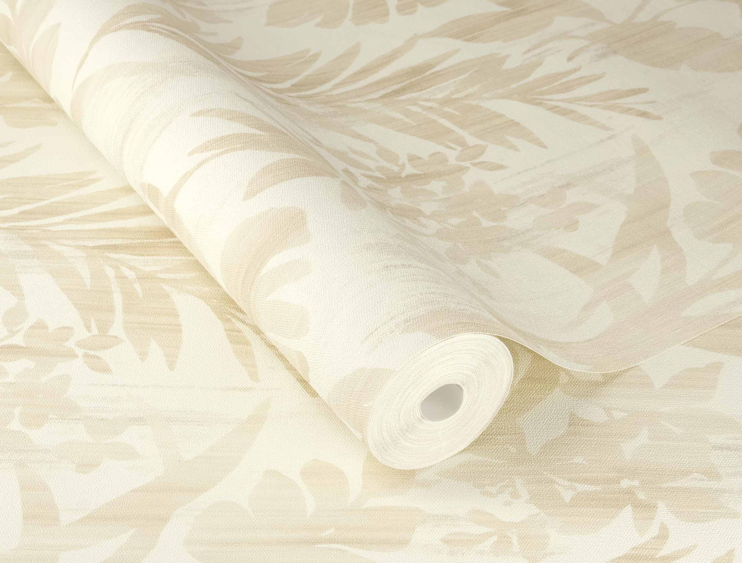 Rasch Papier peint intissé 410570 de la collection Beachhouse avec motif de feuilles beige sur fond clair