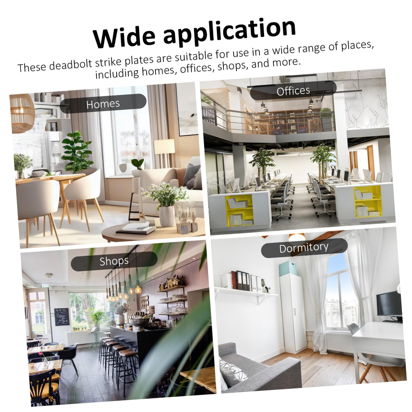 NULYLU Cover Plate D-Type Lock Shim for Door Lock Guide Black Metal Plate Covers