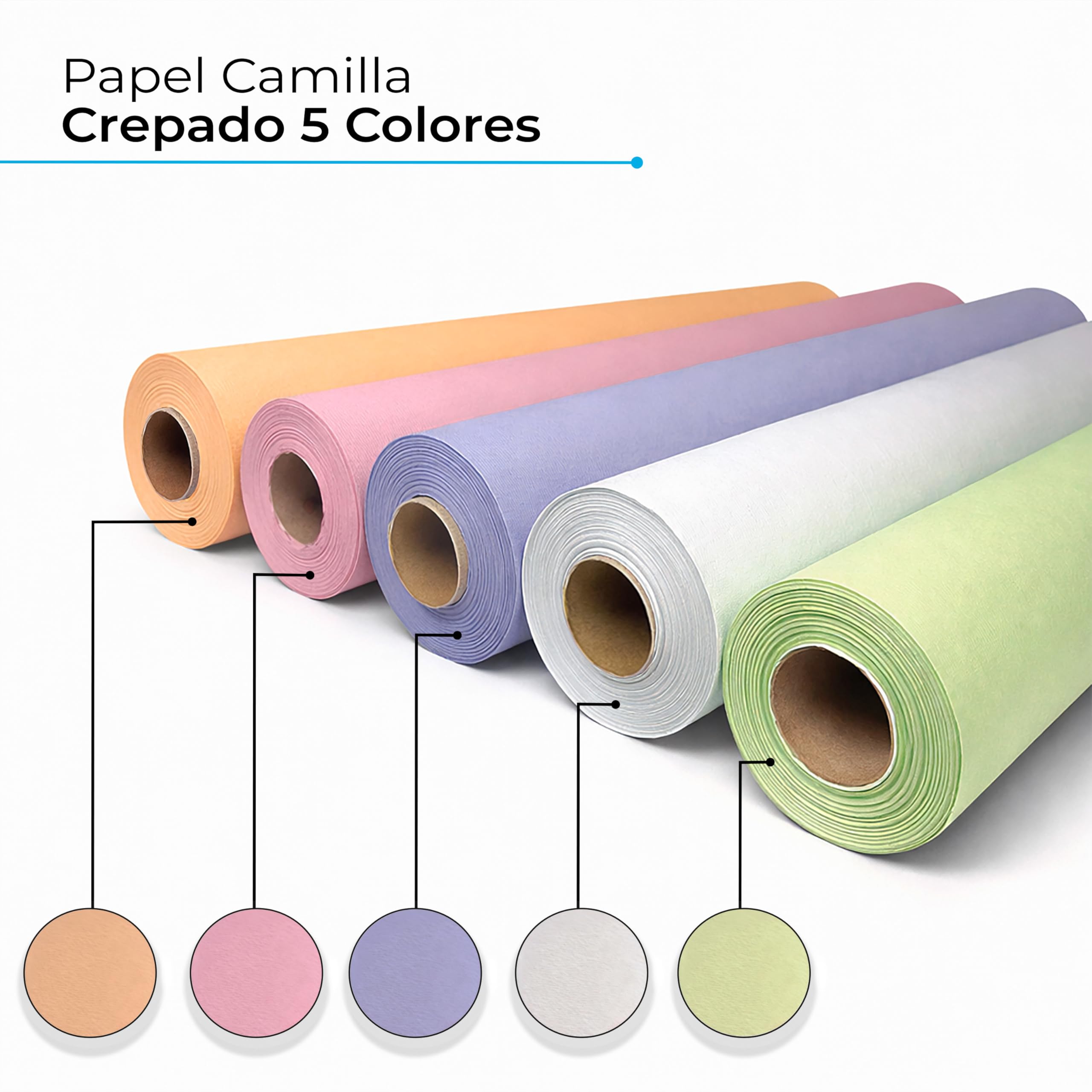 Rollo de Papel Camilla de Color 1 Capa - ±70 metros de longitud, Sin Precorte, Papel Camilla Masaje y Estetica (1, ROSA)