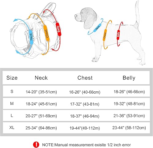 Miniatura 2 de PET ARTIST Arnés multiusos para perros a prueba de escapes, chaleco reflectante ajustable sin tirones con asa de elevación y clip para correa, para