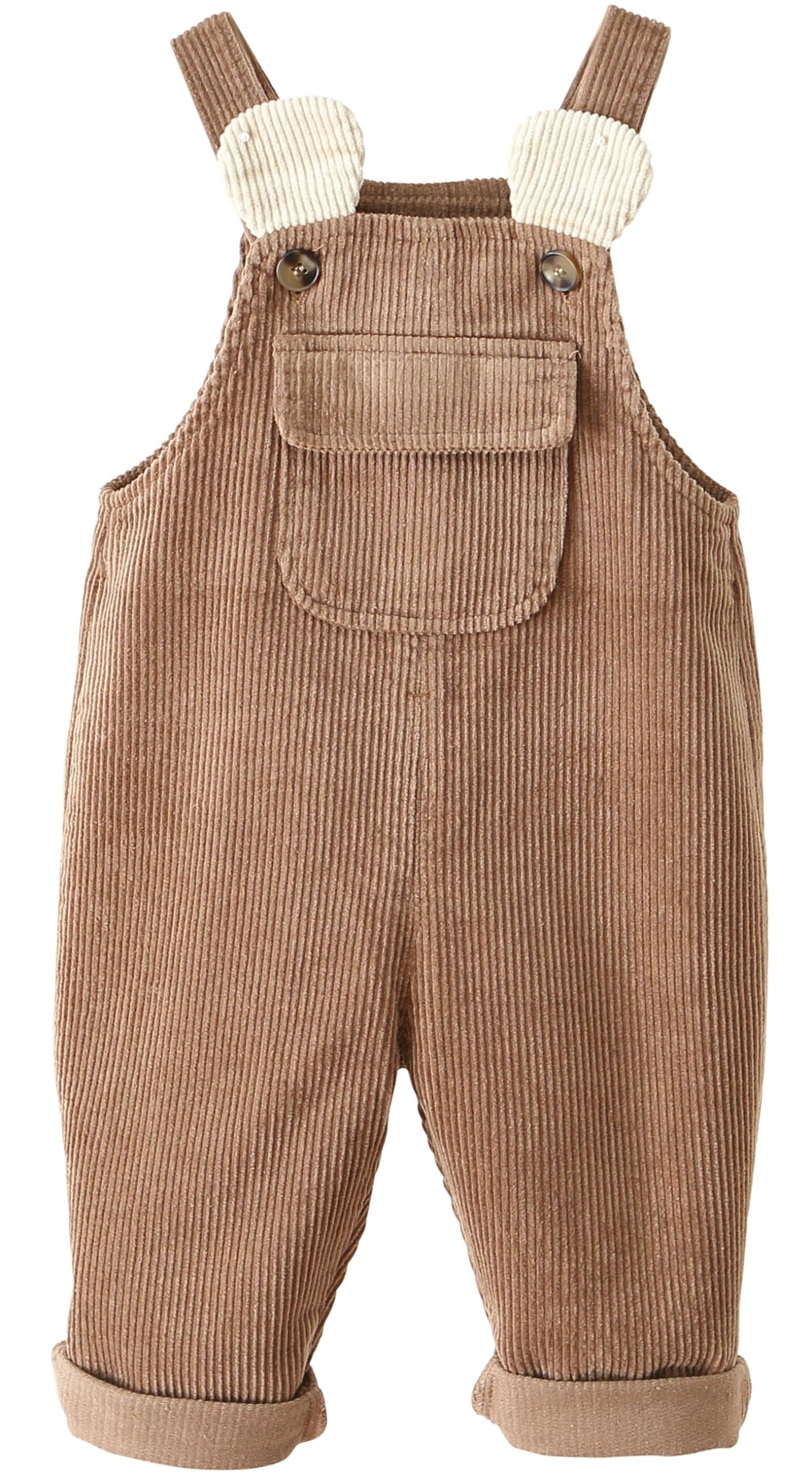 Happy Cherry Corduroy Dungarees Baby Overalls Cotton Button Suspender Loose Jumpsuit Trousers Girls Boys